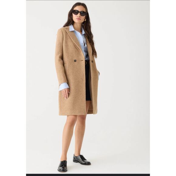 J Crew City Car coat in Italian boiled 100% wool winter camel size 2P - Picture 1 of 10